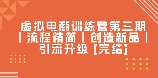 虚拟电商训练营第三期丨流程精简丨创造新品丨引流升级 [完结]-观棋网创