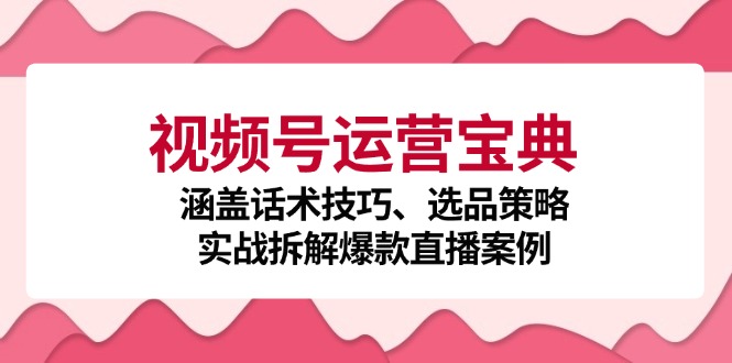 视频号运营宝典：涵盖话术技巧、选品策略、实战拆解爆款直播案例-观棋网创