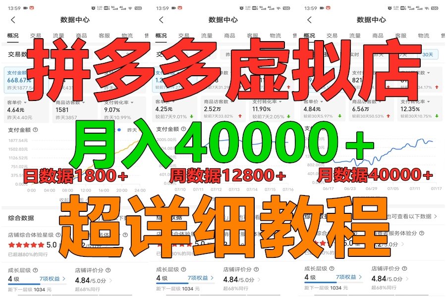 拼多多虚拟电商训练营月入40000+，全网最详细，你做你也行，暴利稳定长久-观棋网创