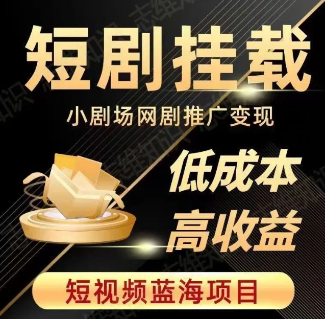 2023短视频蓝海项目，抖音快手短剧推广变现教程，低成本高收益-观棋网创