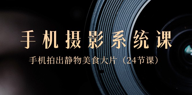 0基础手机摄影系统课，手机拍出静物美食大片（24节课）-观棋网创