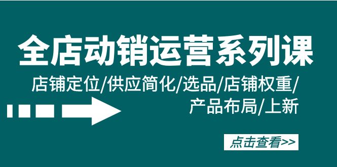 (9845期)全店·动销运营系列课：店铺定位/供应简化/选品/店铺权重/产品布局/上新-观棋网创