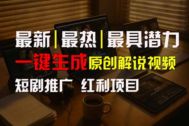 短剧推广新思路，AI一键生成原创解说视频，10分钟产出100条，30天赚了5.5w-观棋网创