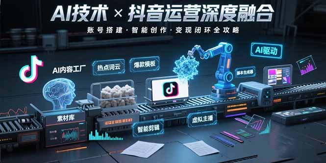 AI技术与抖音运营的深度融合应用：涵盖账号搭建、内容创作、收益变现等-观棋网创