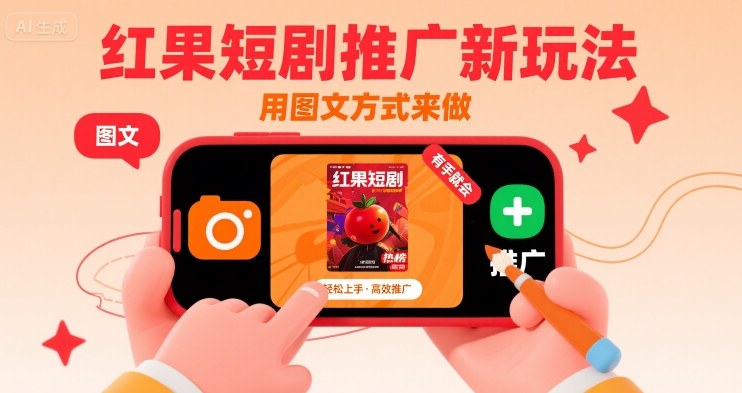 红果短剧推广新玩法，用图文方式来做，有手就会-观棋网创