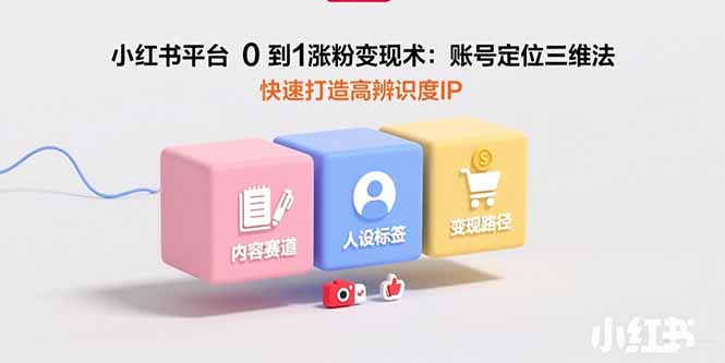 小红书平台0到1涨粉变现术：账号定位三维法，快速打造高辨识度IP-观棋网创