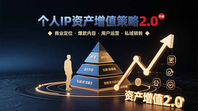 个人IP资产增值策略2.0 拆解商业定位/爆款内容/用户运营/私域销转四大模块-观棋网创