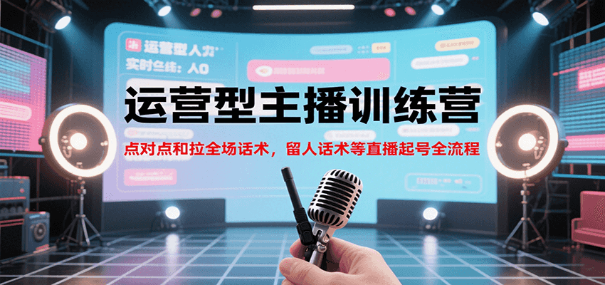 运营型主播训练营，点对点和拉全场话术，留人话术等直播起号全流程(更新8月)-观棋网创