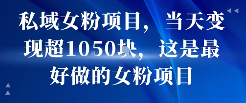 私域女粉项目，当天变现超1k，这是最好做的女粉项目，可放大操作-观棋网创