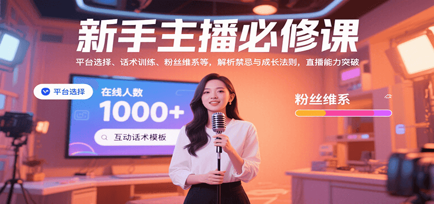 新手主播必修课：平台选择、话术训练、粉丝维系等，解析禁忌与成长法则，突破直播能力-观棋网创