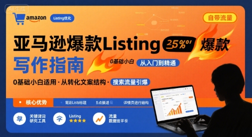 亚马逊爆款Listing写作方法，亚马逊0基础小白也能写爆款自带流量的Listing-观棋网创
