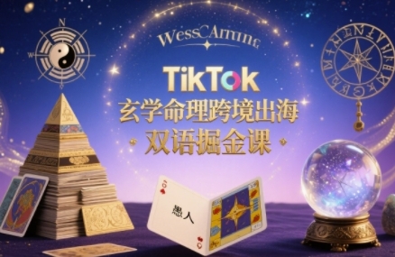 TikTok玄学命理跨境出海双语掘金课，手把手教你用命理知识精准直击海外用户痛点-观棋网创