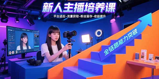 新人主播培养课：平台适应-流量获取-粉丝留存-收益提升 全链路能力突破-观棋网创
