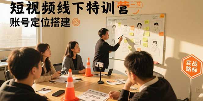 短视频线下特训营：账号定位搭建/口播号拍摄剪辑/直播间流量入口/变现实战-观棋网创