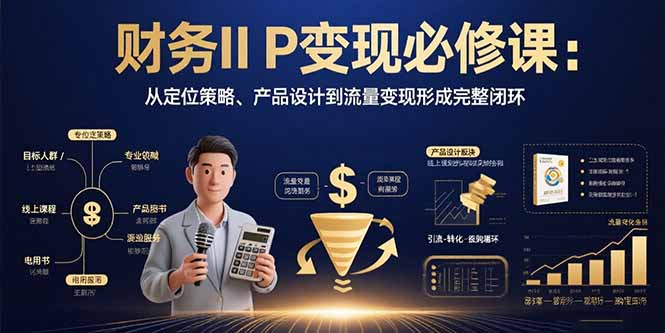 财务IP变现必修课：从定位策略、产品设计到流量变现形成完整闭环-观棋网创