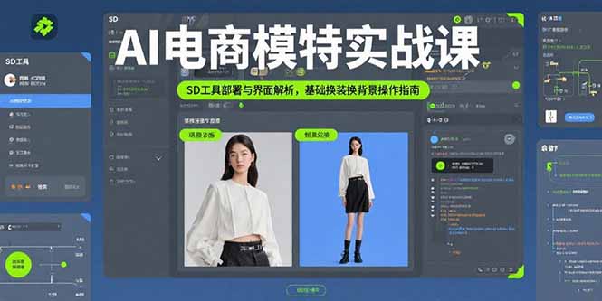 AI电商模特实战课，SD工具部署与界面解析，基础换装换背景操作指南-观棋网创
