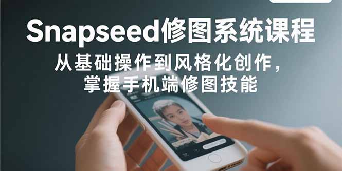 Snapseed修图系统课程：从基础操作到风格化创作，掌握手机端修图技能-观棋网创