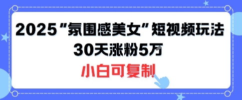 不露脸也能火！2025“氛围感美女”短视频玩法，30天涨粉5W小白可复制-观棋网创