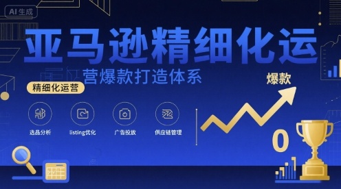 亚马逊精细化运营爆款打造体系，视频课+全套资料文档-观棋网创