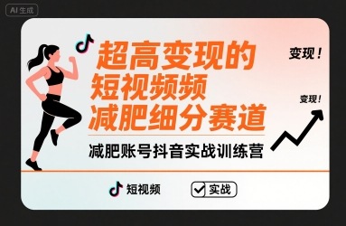 超高变现的短视频减肥细分赛道，减肥账号抖音实战训练营-观棋网创