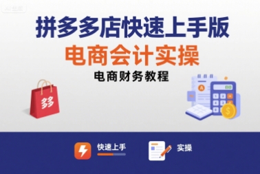 拼多多店快速上手版电商会计实操-电商财务教程-观棋网创