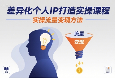 差异化个人IP打造实操课程，实操流量变现方法-观棋网创