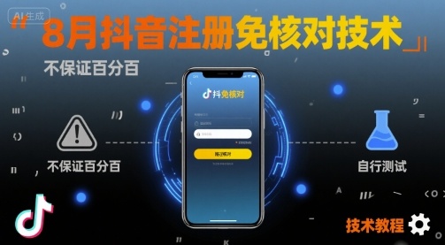 8月抖音注册免核对技术，不保证百分百，自测-观棋网创
