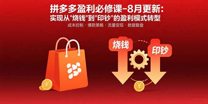 拼多多盈利必修课-8月更新：突破运营瓶颈 实现从烧钱到印钞的盈利模式转型-观棋网创