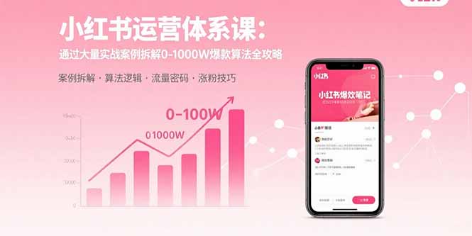 小红书运营体系课：通过大量实战案例拆解0-1000W爆款算法全攻略-观棋网创