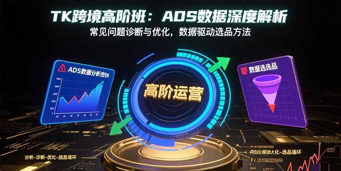 TK跨境高阶班：ADS数据深度解析，常见问题诊断与优化，数据驱动选品方法-观棋网创