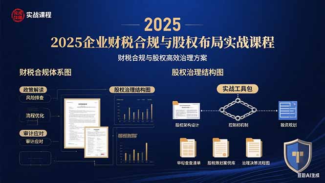 2025企业财税合规与股权布局的实战课程：财税合规与股权高效治理方案-观棋网创