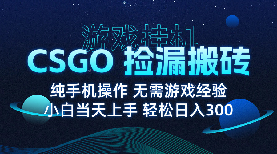 8月最新游戏搬砖，CSGO纯挂机，不需要玩游戏，实现真挂机，月入1W+-观棋网创