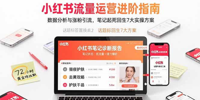 小红书流量运营进阶指南，数据分析与涨粉引流，笔记起死回生7大实操方案-观棋网创