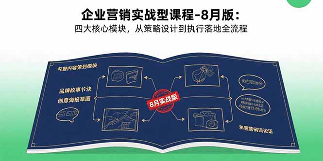 企业营销实战型课程-8月版：四大核心模块，从策略设计到执行落地全流程-观棋网创