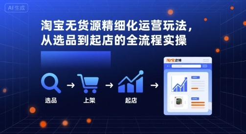 淘宝无货源精细化运营玩法，从选品到起店的全流程实操-观棋网创