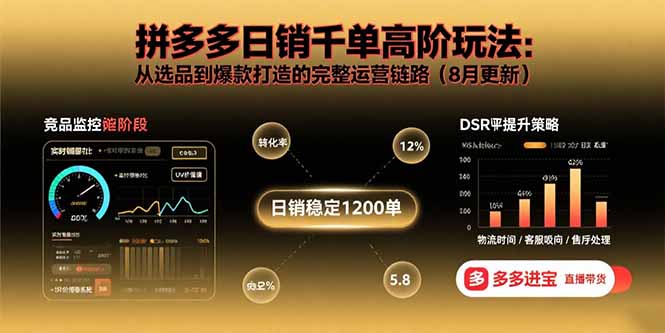 拼多多日销千单高阶玩法：从选品到爆款打造的完整运营链路(8月更新-观棋网创