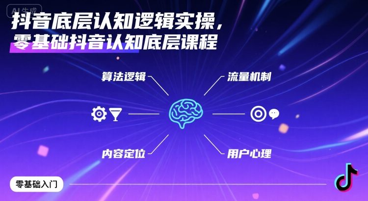 抖音底层认知逻辑实操，零基础抖音认知底层课程-观棋网创