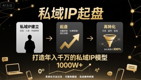 私域IP起盘，私域ip建立、起盘、高转化，打造年入千万的私域ip模型-观棋网创