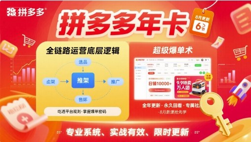 拼多多年卡【8月更新6节】拼多多全链路运营底层逻辑，超级爆单术-观棋网创