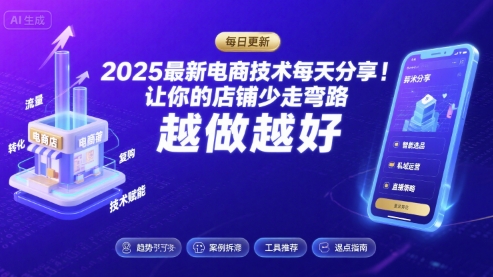 2025最新电商技术每天分享，让你的店铺少走弯路，越做越好(更新8月)-观棋网创