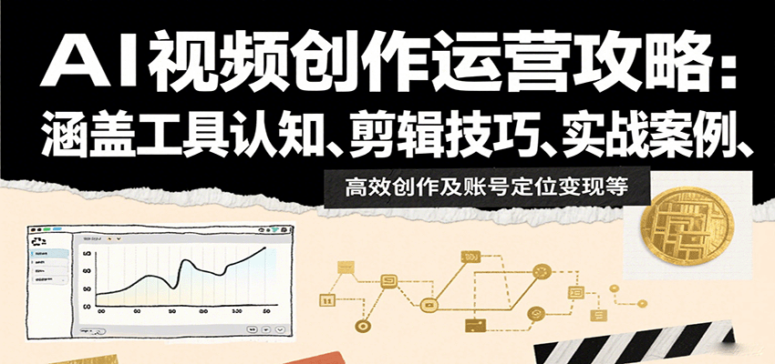 AI视频创作运营攻略：涵盖工具认知、剪辑技巧、实战案例、高效创作及账号定位变现等-观棋网创