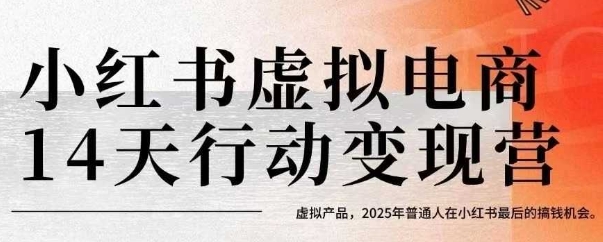小红书虚拟电商14天变现训练营，虚拟产品，2025年普通人在小红书最后的搞钱机会(更新)-观棋网创