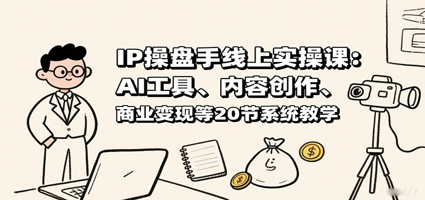 IP操盘手线上实操课：AI工具、内容创作、商业变现等20节系统教学-观棋网创