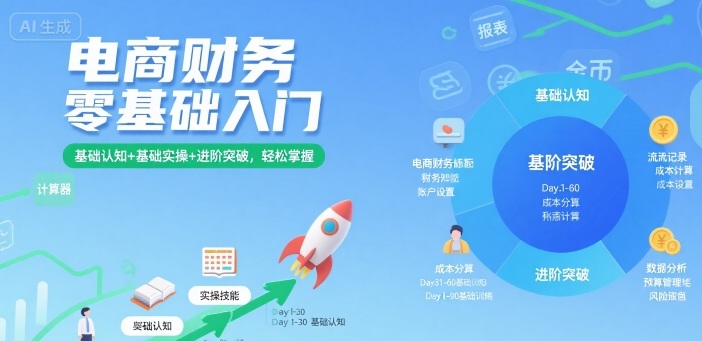 电商财务零基础入门，基础认知+基础实操+进阶突破，轻松掌握-观棋网创