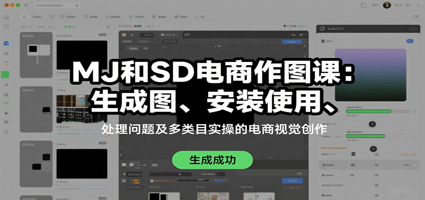 MJ和SD电商作图课：生成图、安装使用、处理问题及多类目实操的电商视觉创作-观棋网创