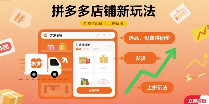 拼多多店铺新玩法，代发供应链上拼玩法-观棋网创