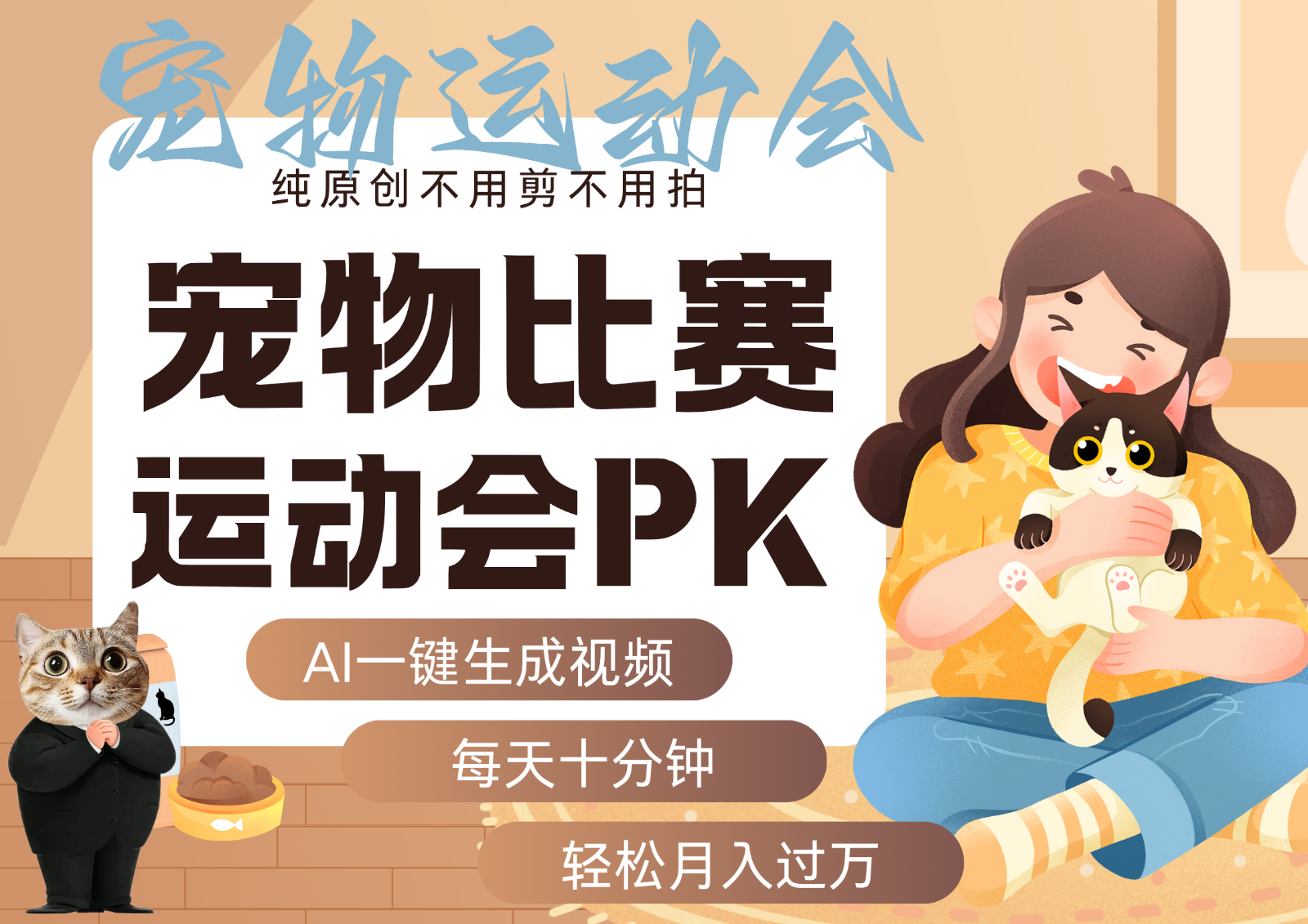 AI萌宠运动员跳水 射击 篮球 足球比赛 每天十分钟 附详细提示词文案库 代替做…-观棋网创