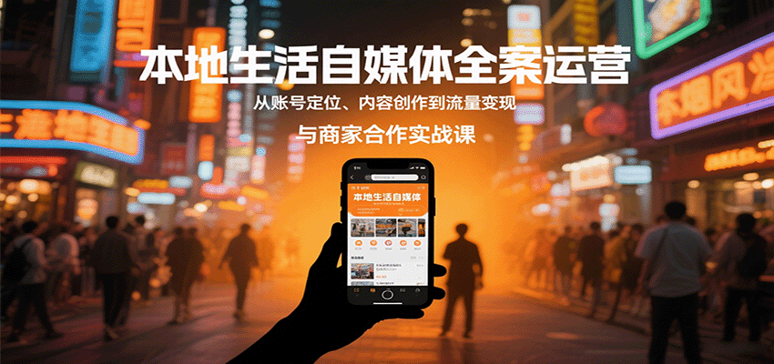 本地生活自媒体全案运营，从账号定位、内容创作到流量变现与商家合作实战课-观棋网创