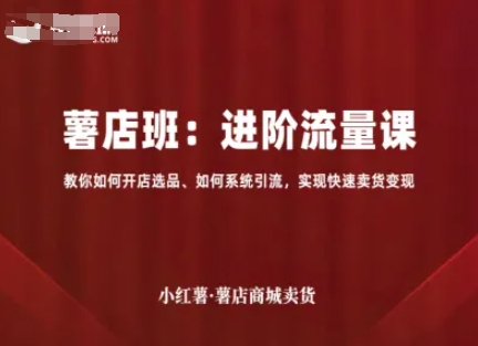 小红薯薯店商城卖货，进阶流量课，教你如何开店选品、如何系统引流，实现快速卖货变现-观棋网创