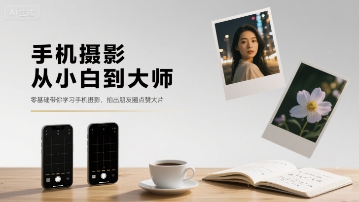 手机摄影从小白到大师，零基础带你学习手机摄影，拍出朋友圈点赞大片-观棋网创